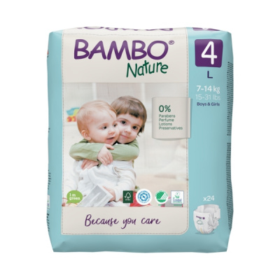 Эко-подгузники Bambo Nature 3 (4-8 кг), 52 шт купить оптом в Чите