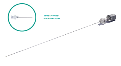 Спинальная игла Sprotte 22G x 6" (150мм) с интродьюсером — 10шт/уп купить оптом в Чите