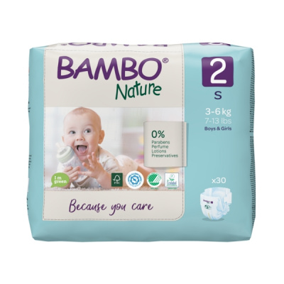 Эко-подгузники Bambo Nature 2 (3-6 кг), 30 шт купить оптом в Чите