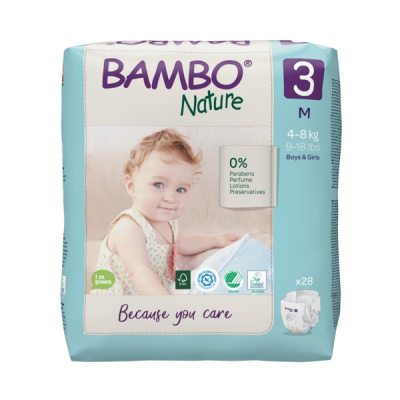 Эко-подгузники Bambo Nature 3 (4-8 кг), 28 шт купить оптом в Чите